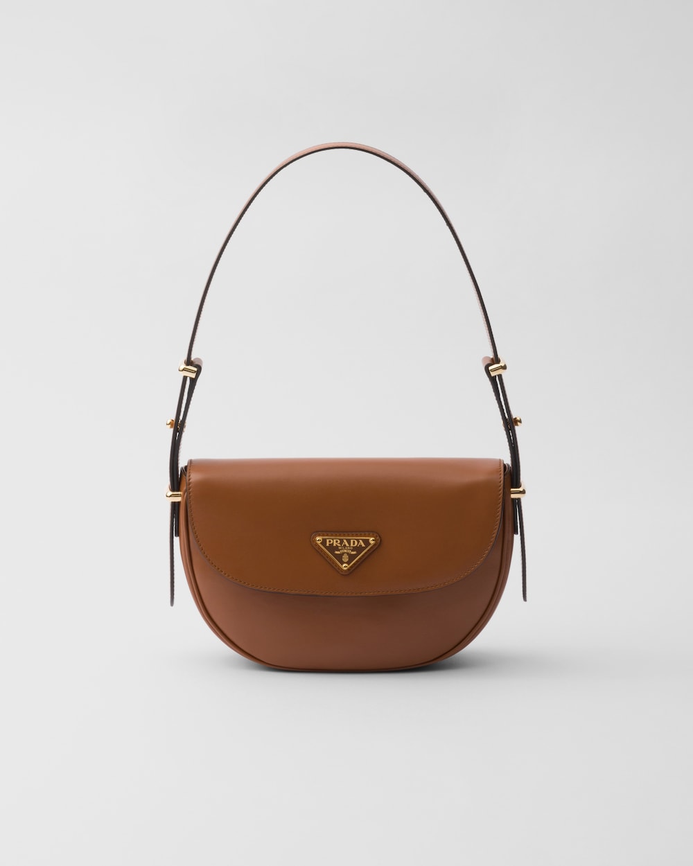 Prada Arqué Leather Shoulder Bag With Flap - Image 1